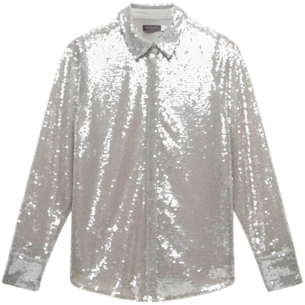 Mint Velvet Grey Sequin Shirt